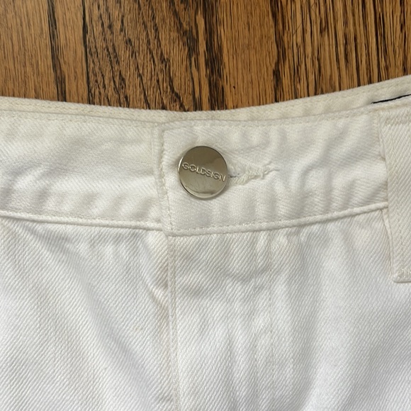 Goldsign cream denim midi a-line skirt. - Picture 4 of 6